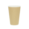 Corrugated Card Cup Kraft 480ml (16Oz) w/ White Lid “To Go” – Box of 500 units