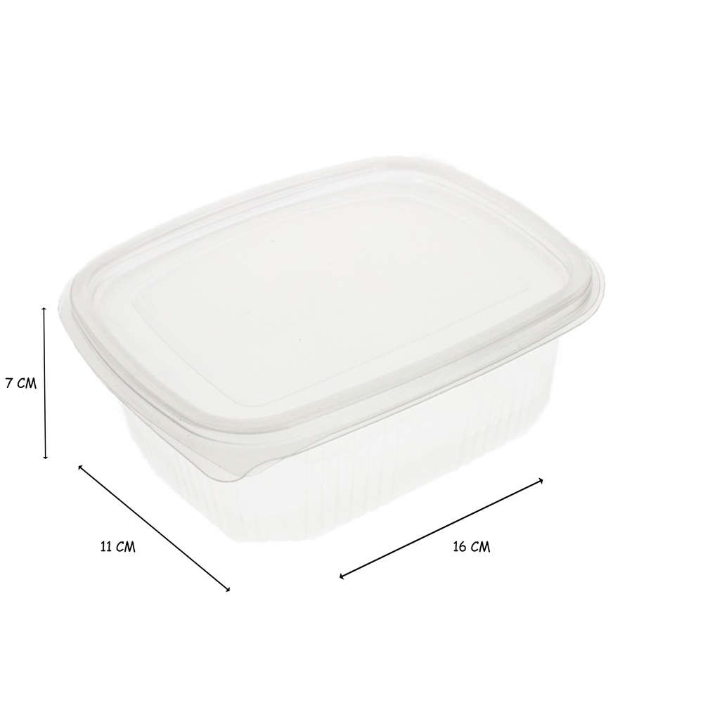 Boite plastique alimentaire avec couvercle 500 ml, emballage alimentaire  jetable professionnel.