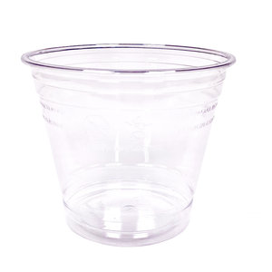 RPET Plastic Cup 280ml w/Dome Lid for Straws - Box 800 Units